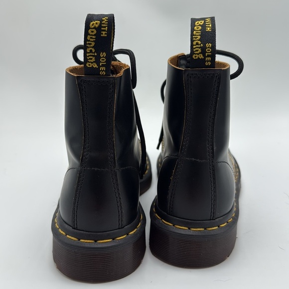 Dr martens 101 VINTAGE SMOOTH LEATHER ANKLE BOOTS size 8 black stitching - Picture 3 of 7